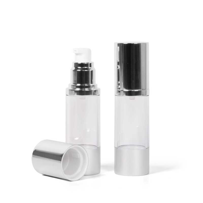 Airless palack, átlátszó, alumínium kupak, 30 ml