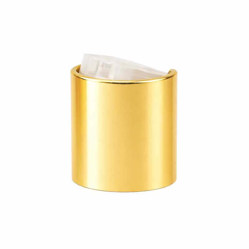 Disc-top kupak, alumínium + műanyag, arany, átlátszó középrész, 24/410