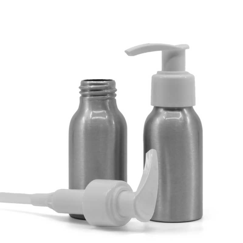 Alumínium palack fehér pumpával 50 ml