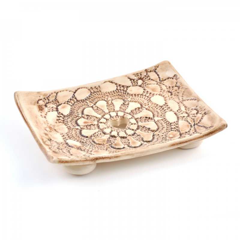 Kerámia szappantartó, csipke