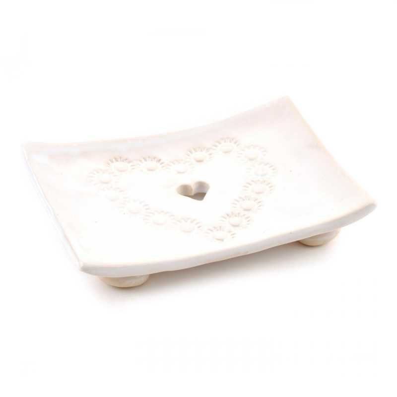 Kerámia szappantartó szív alakú