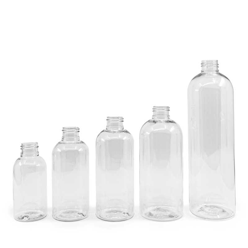 Átlátszó, kerek műanyag palack 24/410, 300 ml, kupak nélkül, 264 db