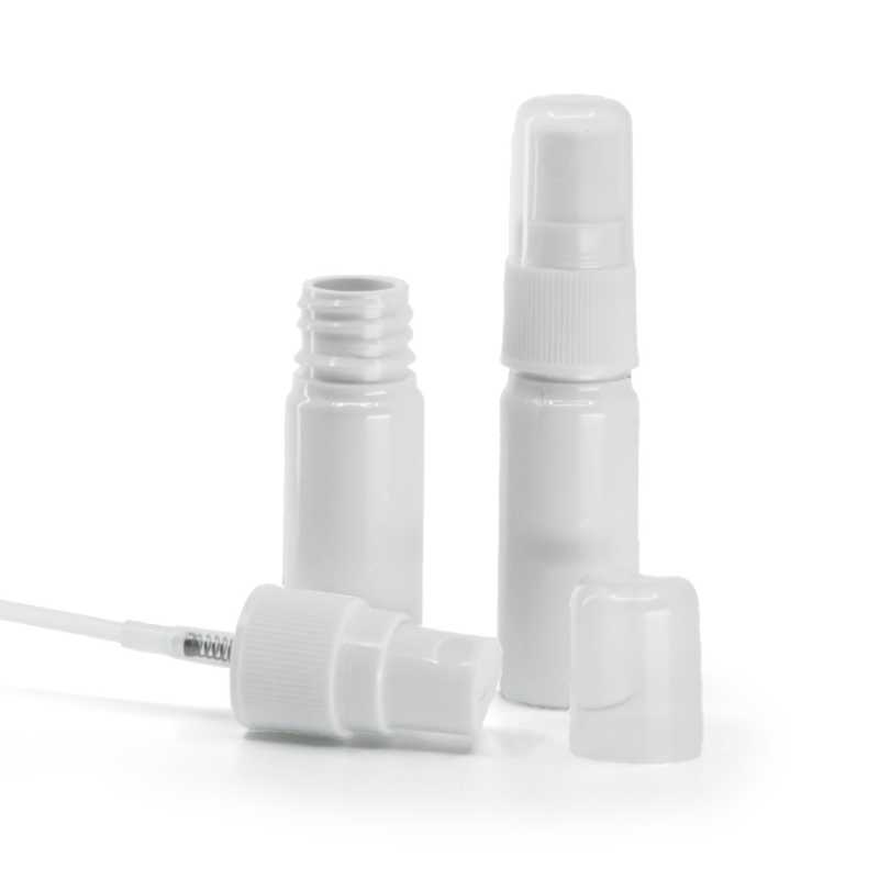 Fehér műanyag flakon permetezőfejjel, 10 ml