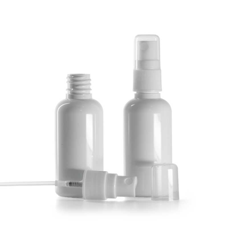 Fehér műanyag palack permetezőfejjel, 50 ml