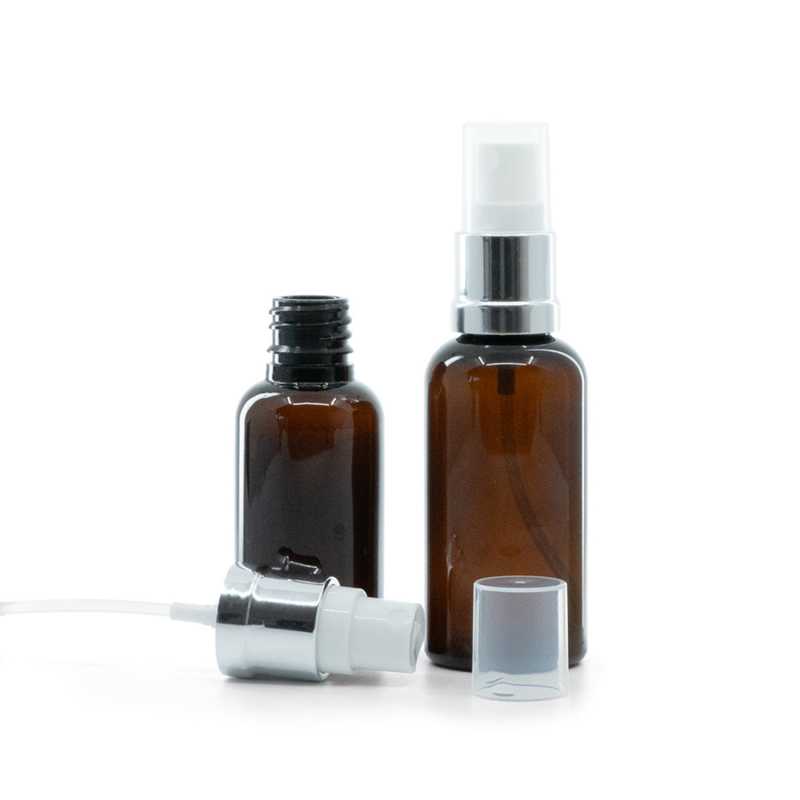 Műanyag palack fehér-ezüst permetezőfejjel 50 ml