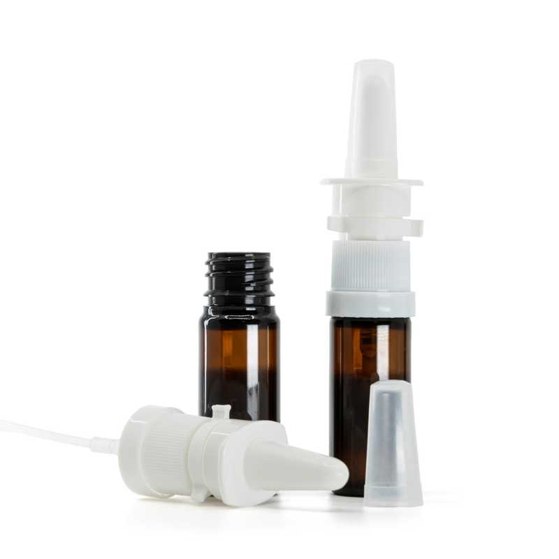 Barna műanyag flakon, orrspray, 10 ml