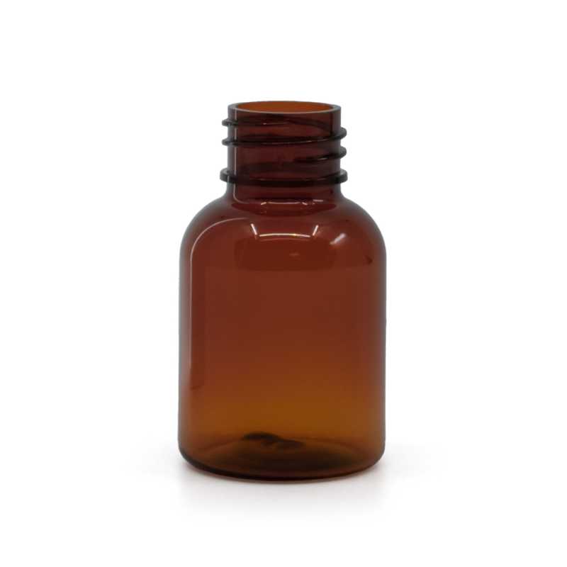 Műanyag PET palack barna 25 ml