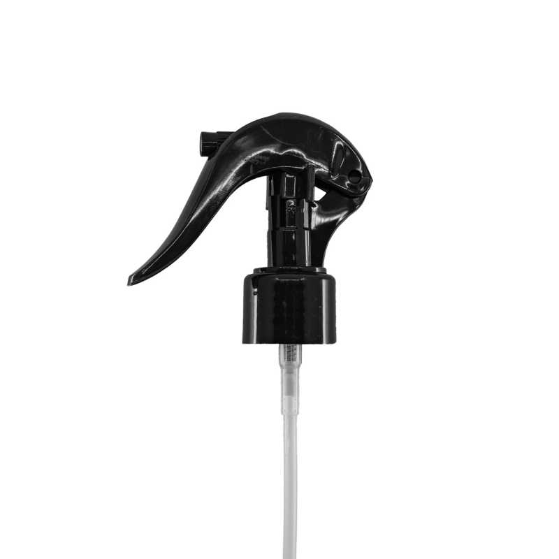 Mini pumpás szórófej, fekete, sima gyűrű, 24/410