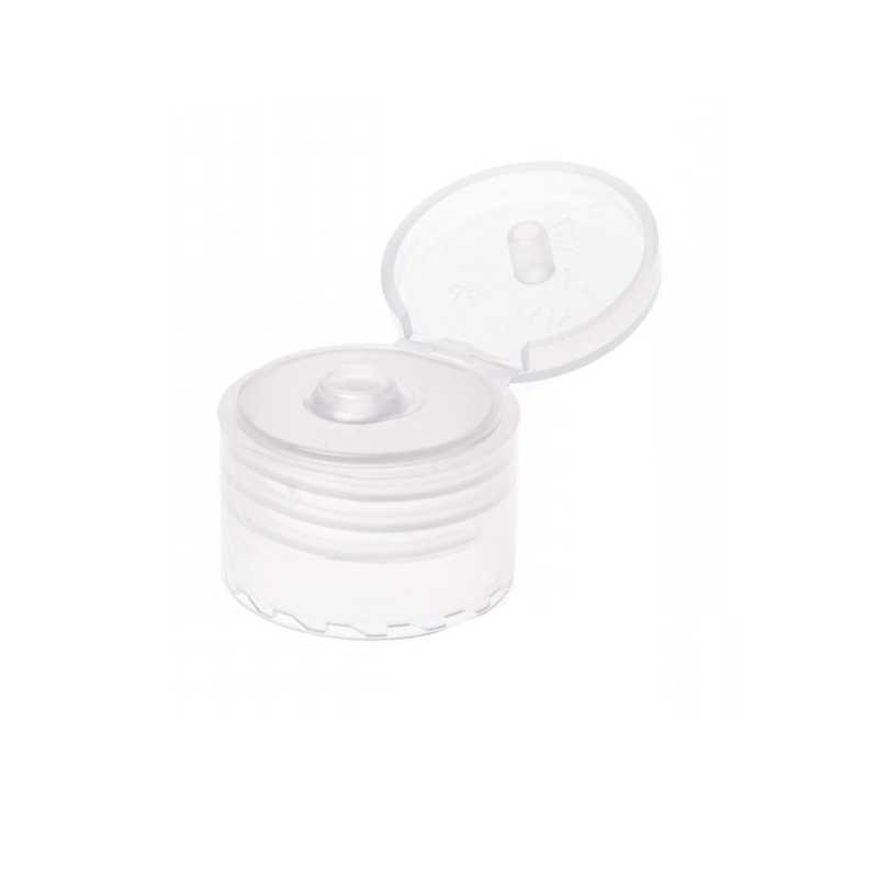 Átlátszó műanyag flip-top kupak 24/410