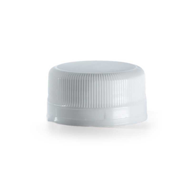 Fehér műanyag biztonsági kupak bordázott 28/400 nem levehető