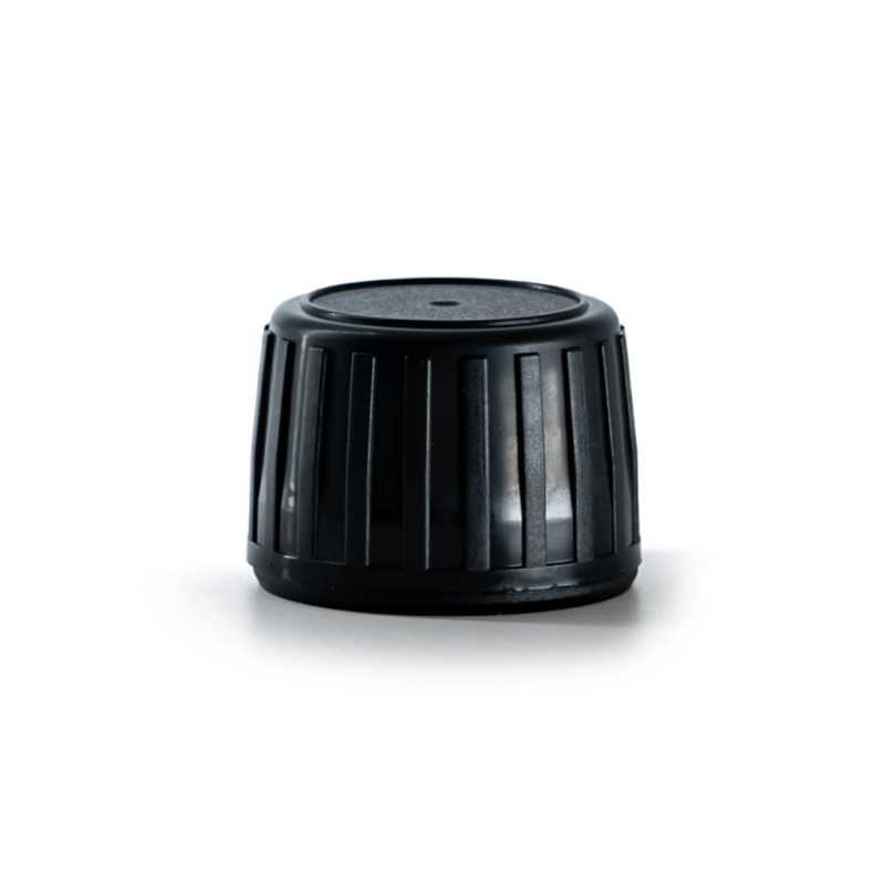 Fekete műanyag kupak 28/410, magas