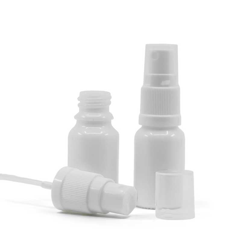 Fehér üveg flakon fehér permetezőfejjel 10 ml
