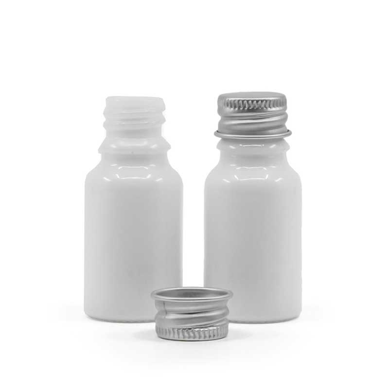 Flakon, üveg, fehér, alumínium kupak, 10 ml