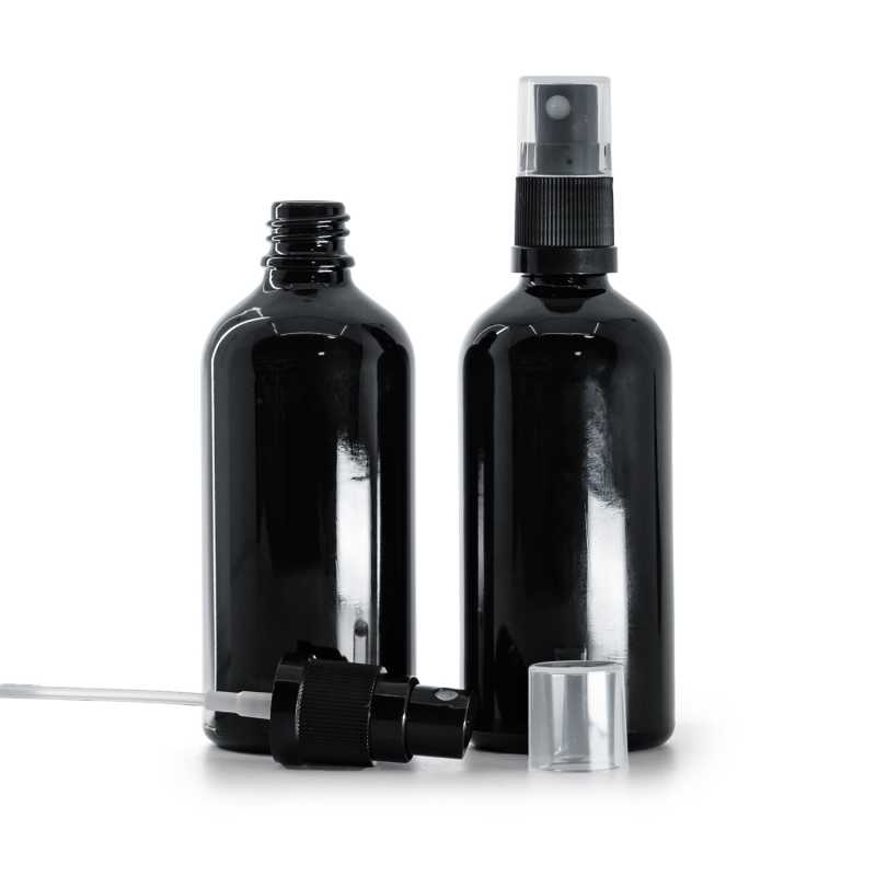 Gloss Black üvegpalack fekete permetezőfejjel 100 ml