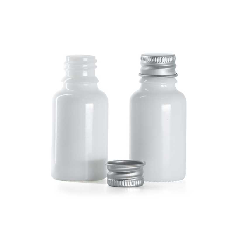 Flakon, üveg, fehér, alumínium kupak, 15 ml