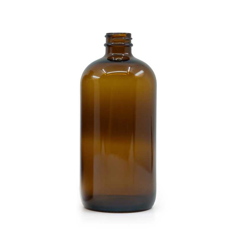 Borostyánszínű Boston kerek üvegpalack, PP28, 480 ml