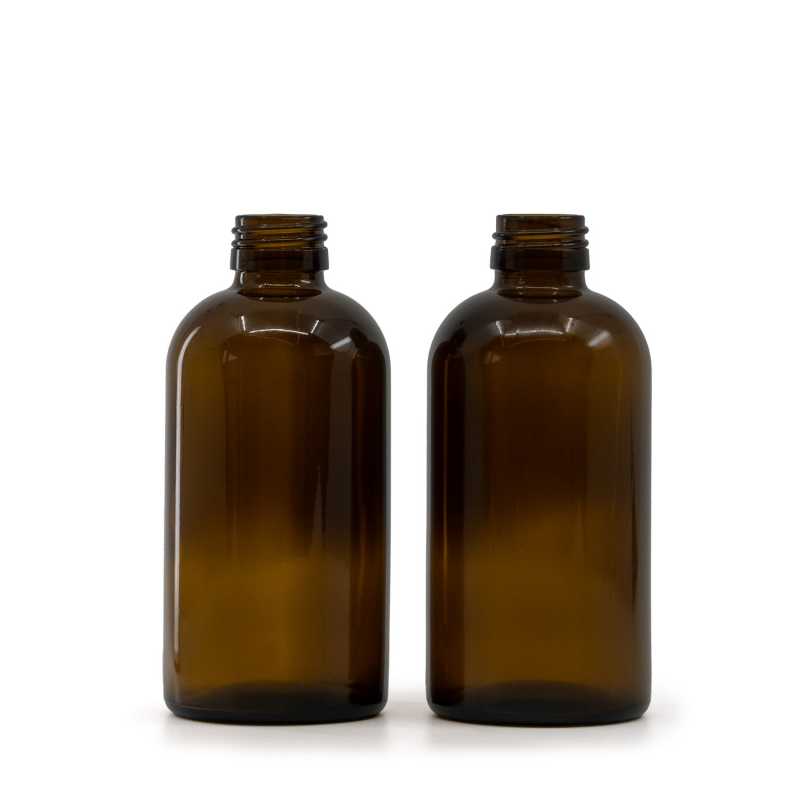 Borostyánszínű Boston Round szirupos üveg PP28S 250 ml 39 db