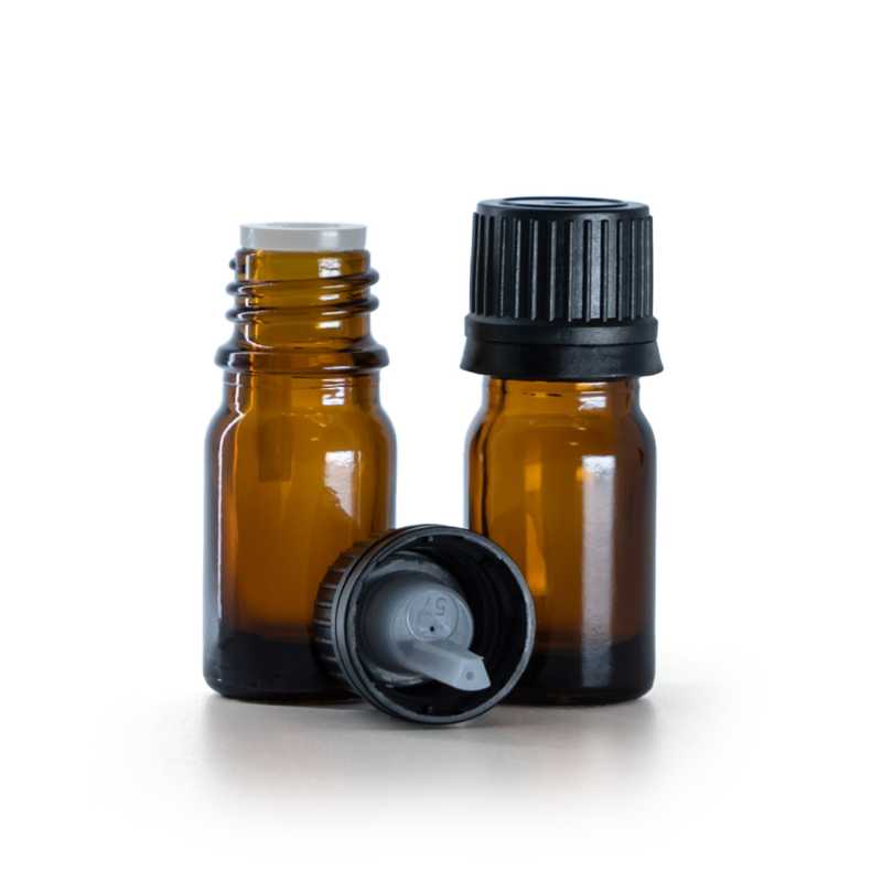 Barna üveg cseppentős kupakkal, 5 ml