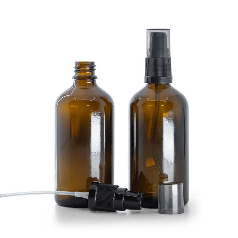 Barna üvegpalack, krémadagoló füstös felső kupakkal, 100 ml
