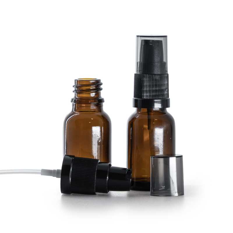Barna üvegcse, krémadagoló füstös felső kupakkal, 15 ml