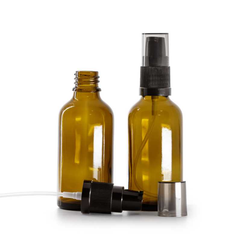 Barna üvegcse, krémadagoló füstös felső kupakkal, 50 ml