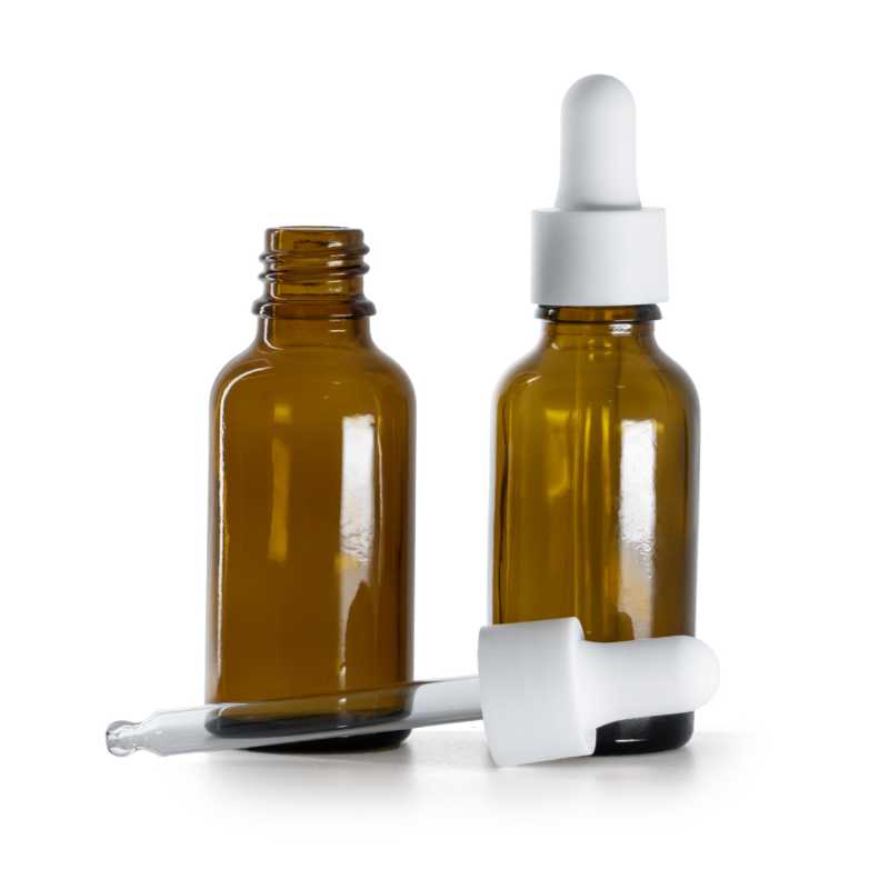 Matt fehér üveg cseppentős palack, 30 ml