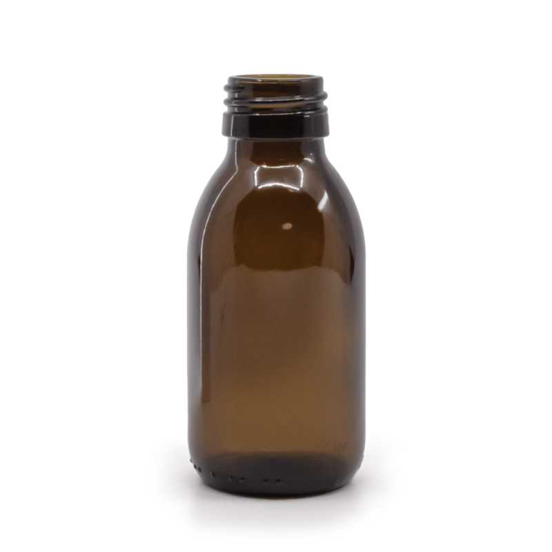 Barna üvegpalack, PP28S, 100 ml