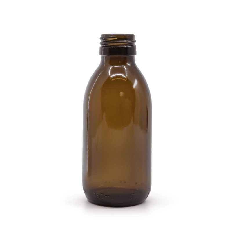 Barna üveg szirupos palack, PP28S, 150 ml