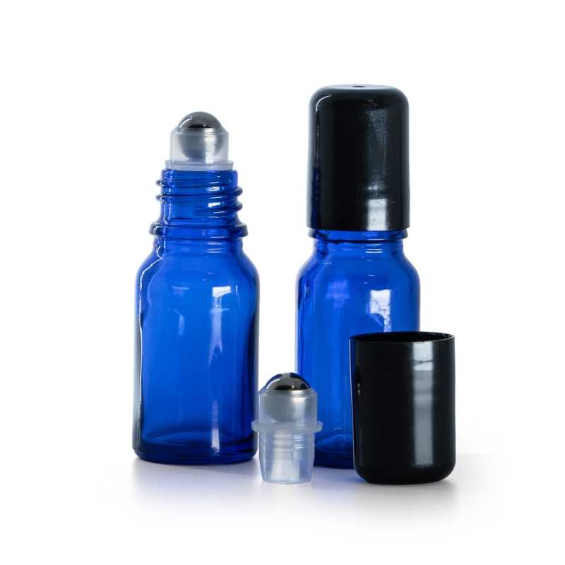 Kék üveg roll-on palack, 10 ml