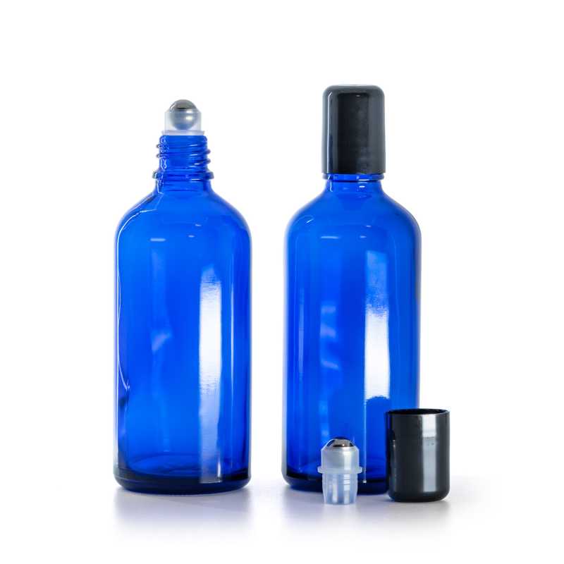 Kék üveg roll-on palack, 100 ml