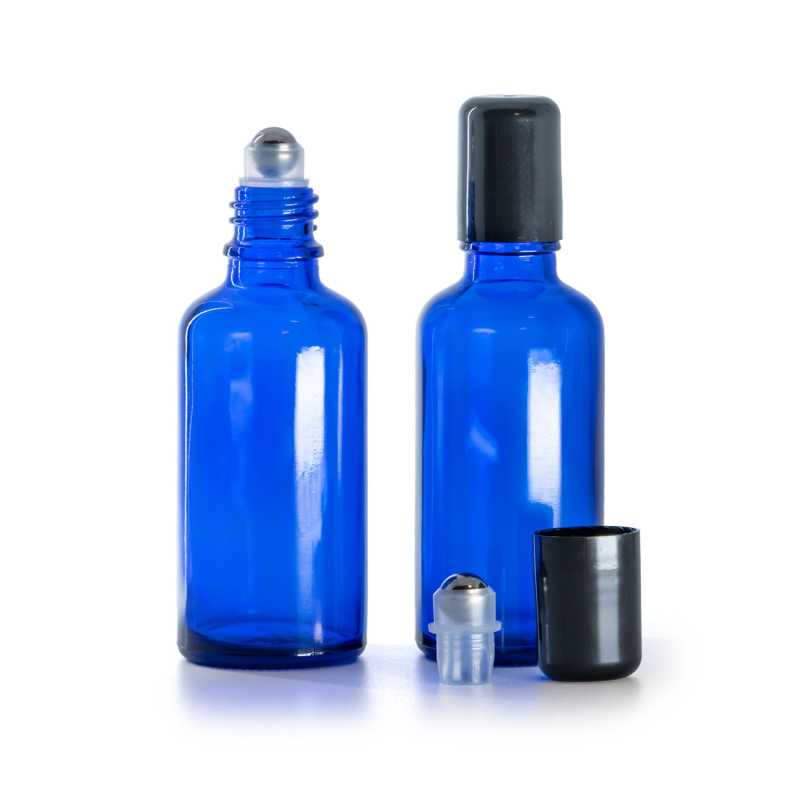 Kék üveg roll-on palack, 50 ml