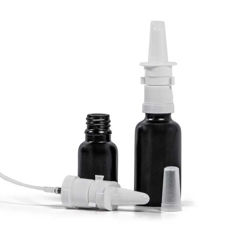 Matt fekete üvegpalack orrspray adagolóval 30 ml