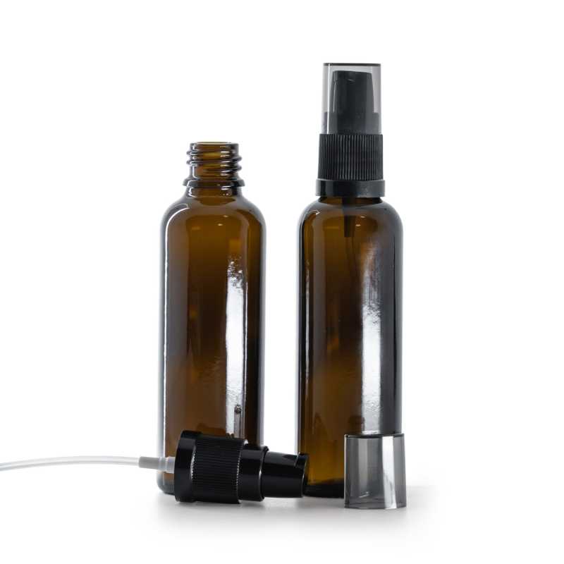 Karcsú üvegcse, krémadagoló füstös felső kupakkal, 50 ml