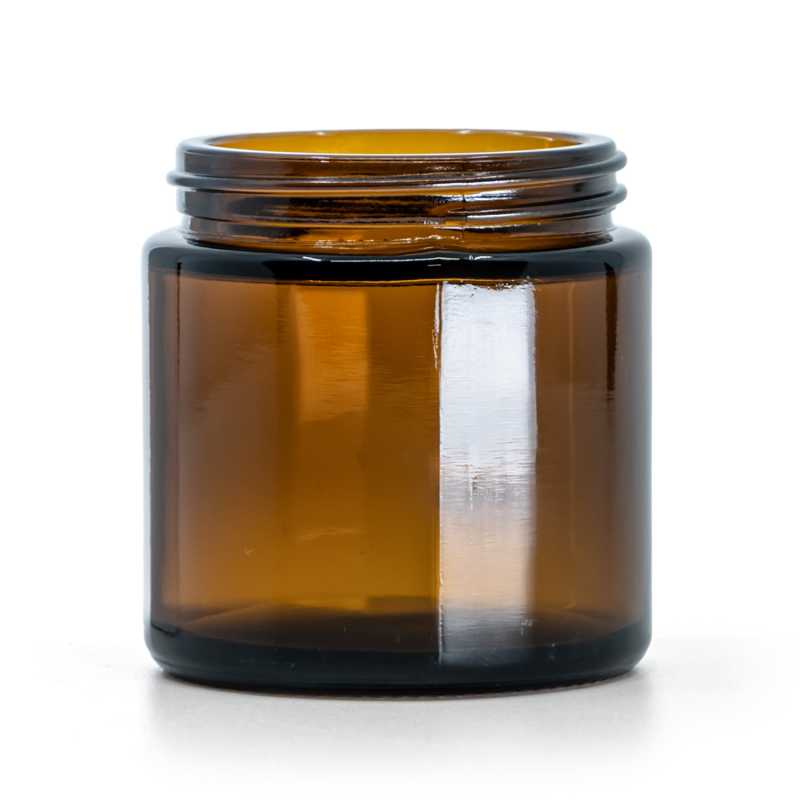 Borostyánszínű üveg tégely, 100 ml